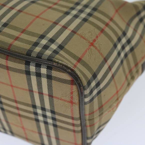 Burberrys Nova Check Shoulder Bag Nylon Canvas Beige Auth 60438 - Picture 16 of 16